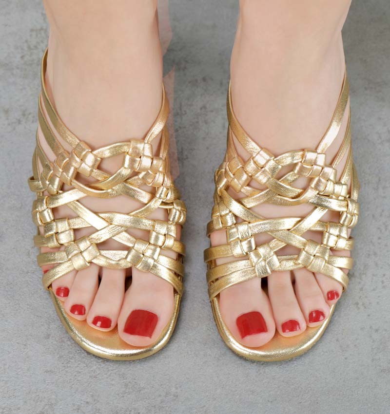 Gold colour sandals online