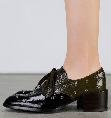 QUEDIA BLACK AND GREEN CHiE MIHARA chaussures